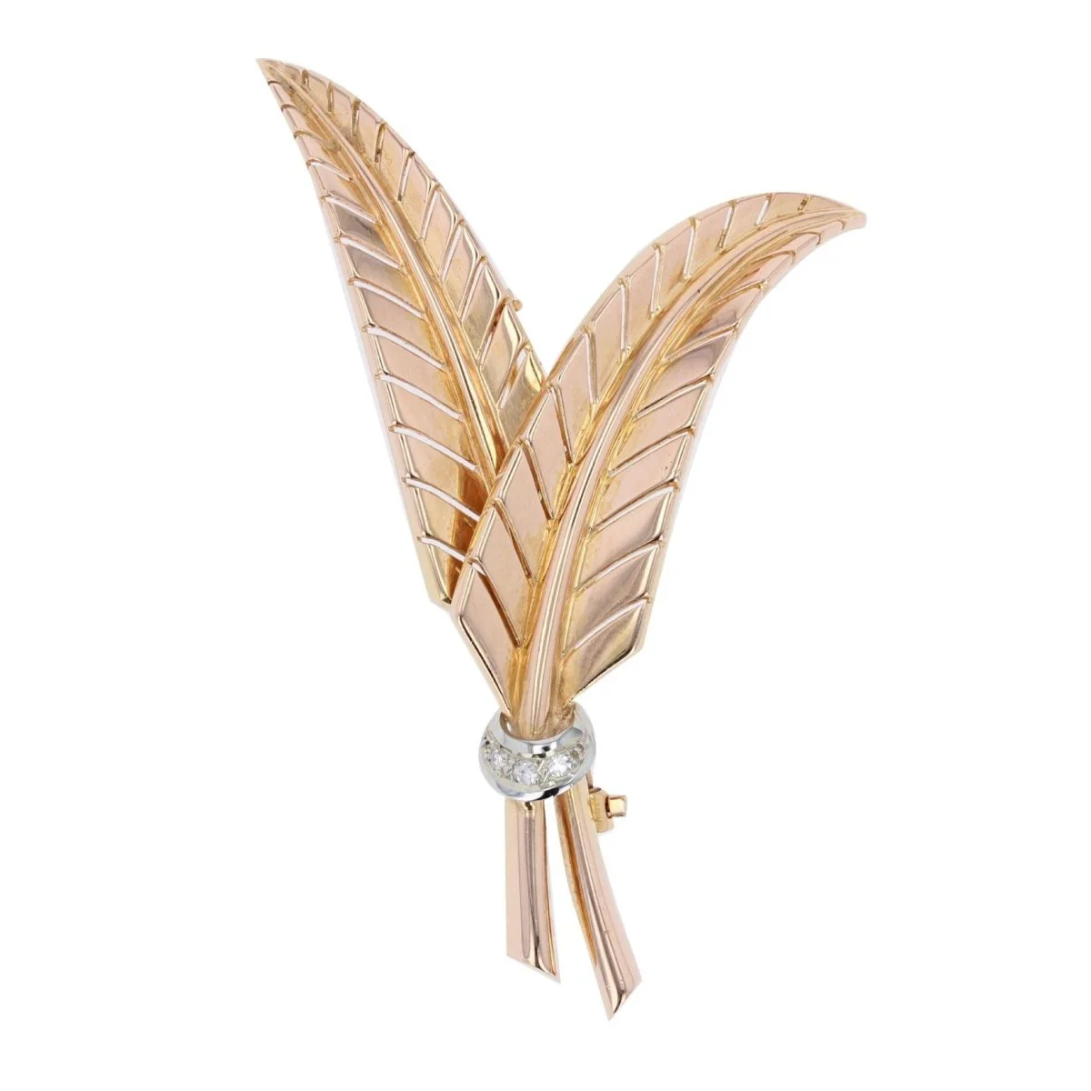 Brooch Pin in yellow gold and diamonds