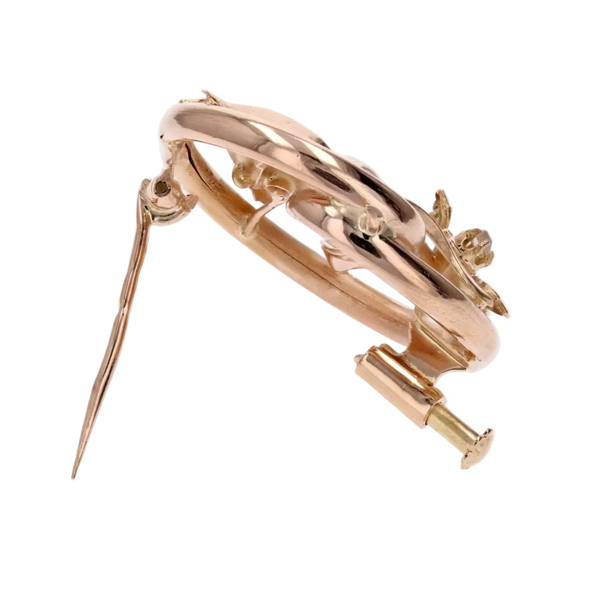 Rose gold and diamond brooch pin - Image 3