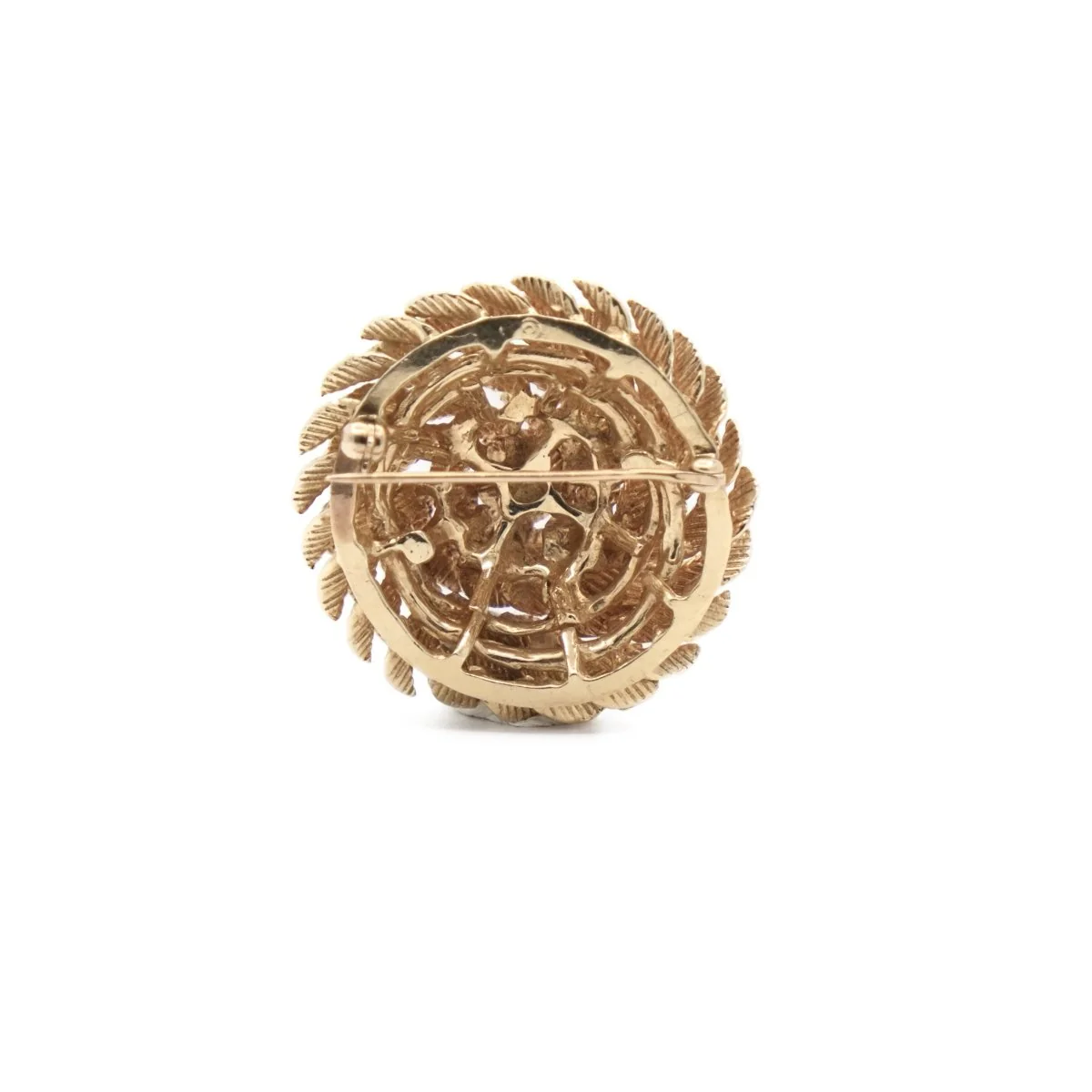 Broche ronde en or jaune - Image 2