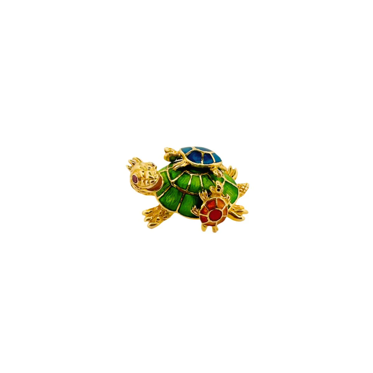 CARTIER “Turtle” pin brooch in yellow gold and enamel