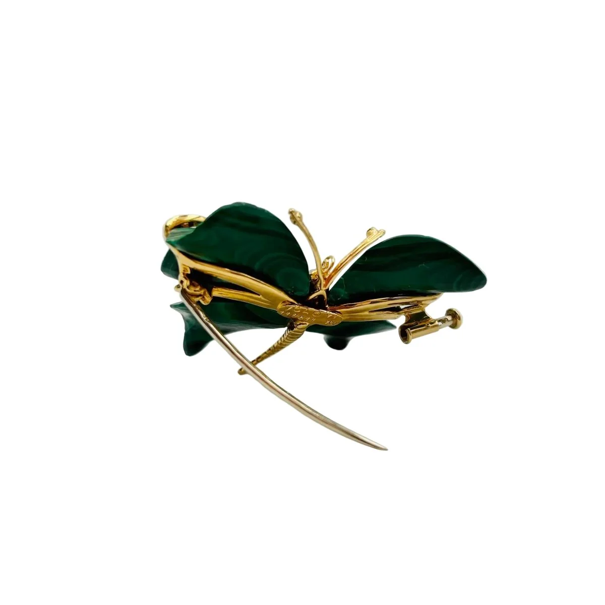 Broche VAN CLEEF & ARPELS en or jaune, malachite et diamants - Image 2