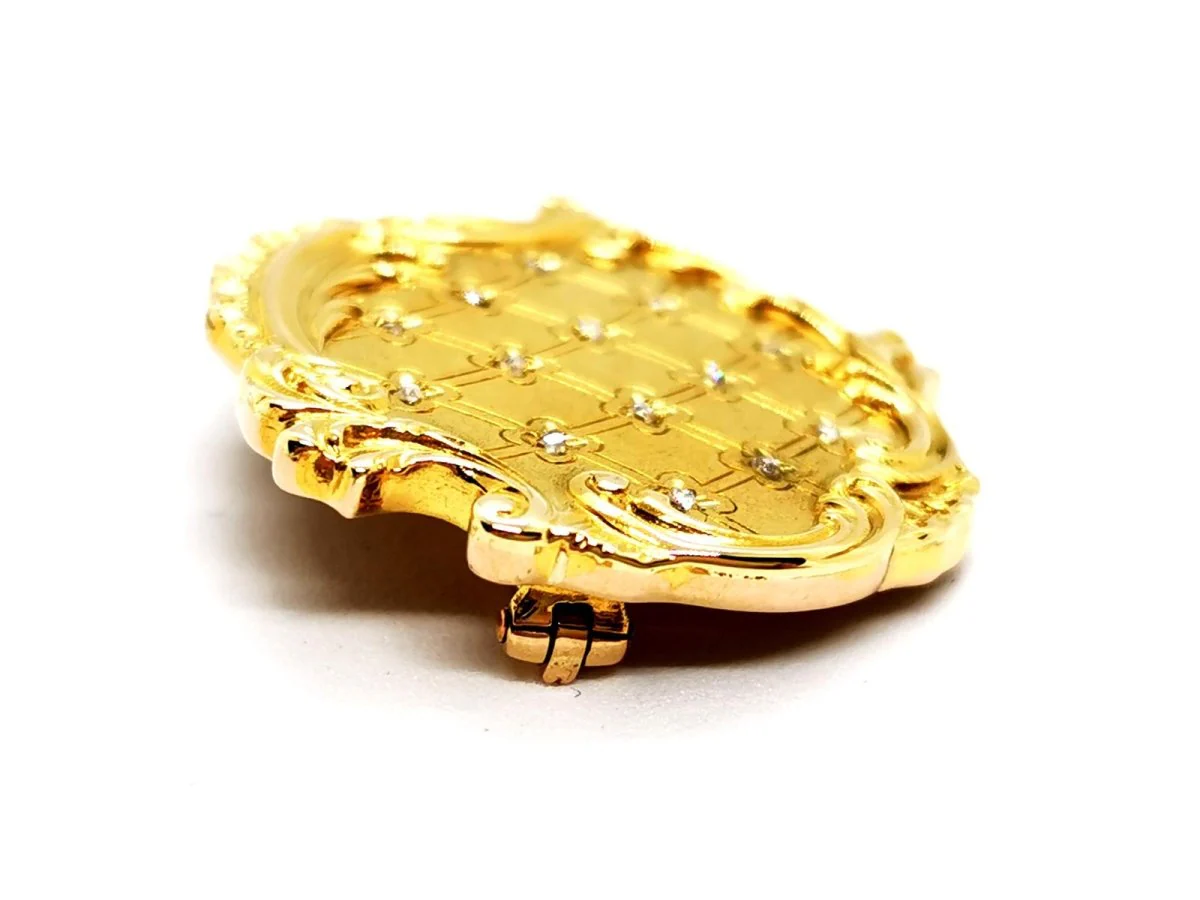 Vintage brooch in 2 golds and diamonds - Image 6