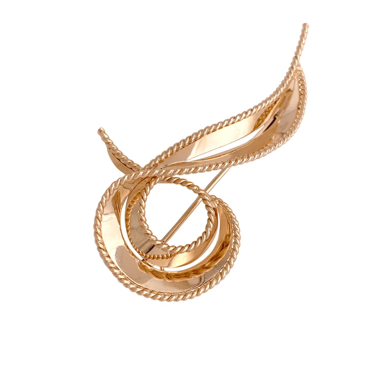 Rose gold "Volute" pin brooch