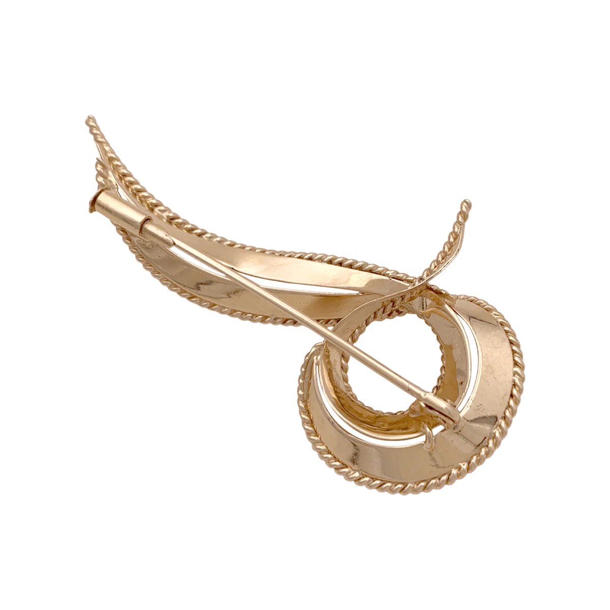 Rose gold "Volute" pin brooch - Image 3