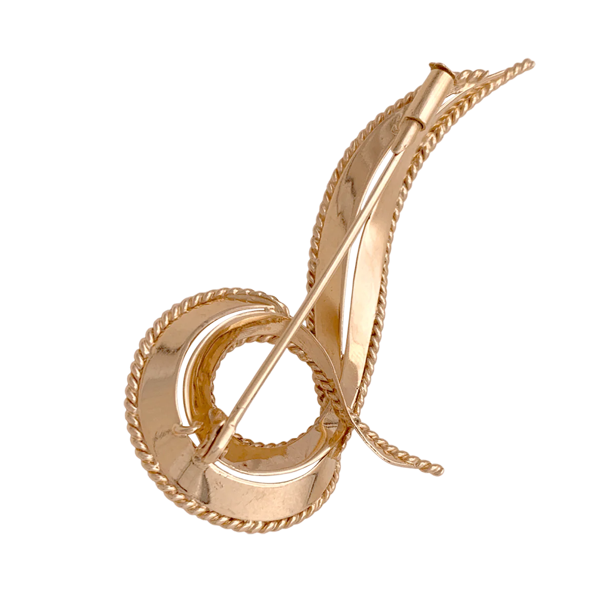 Rose gold "Volute" pin brooch - Image 4