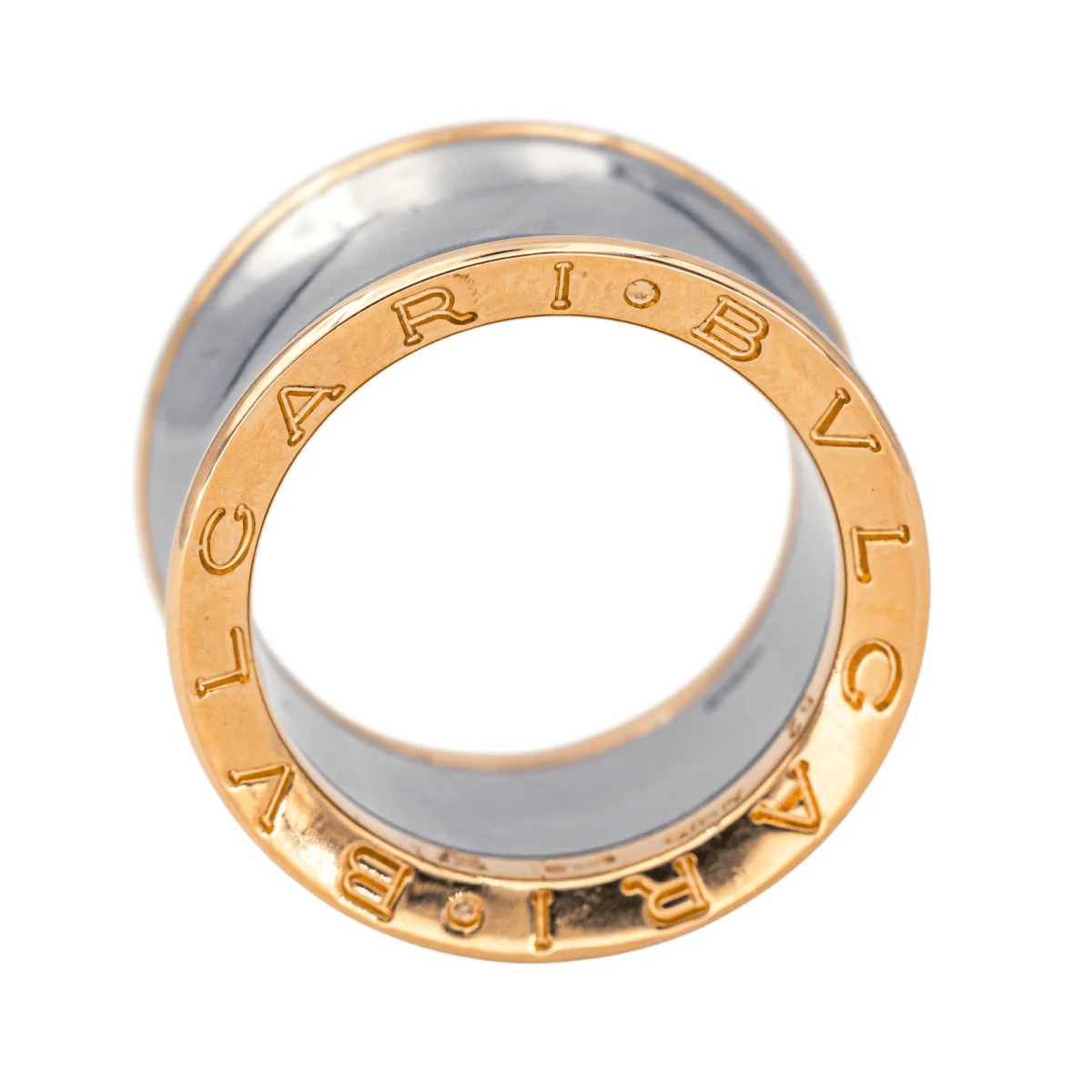 Ring BULGARI "B.ZERO1" headband in rose gold and steel - Image 5