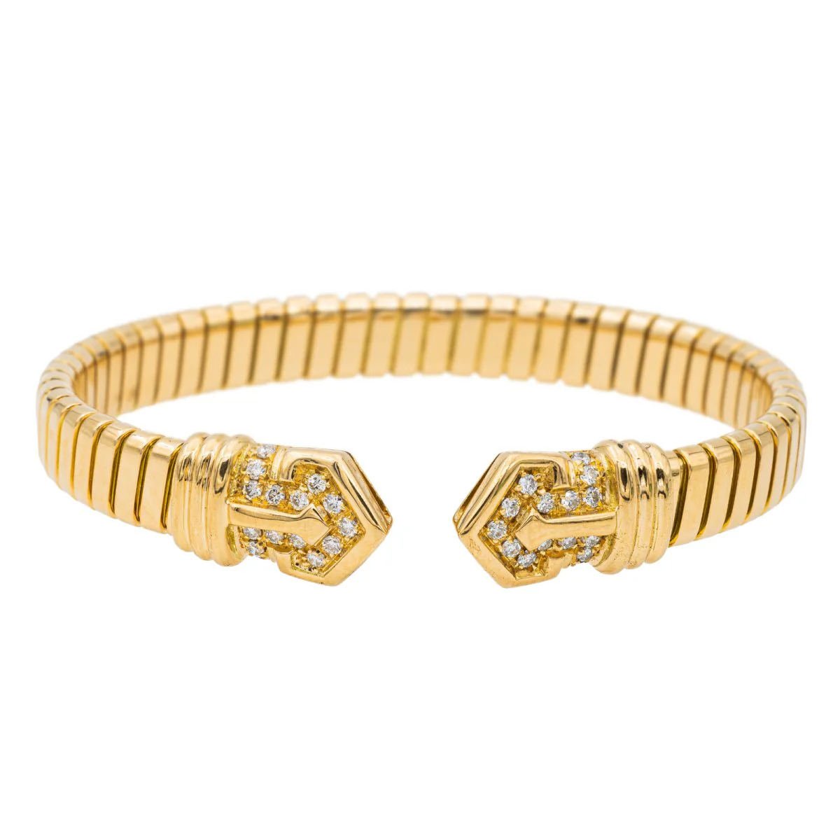 Bulgari Tubogas mesh bracelet Yellow gold Diamond