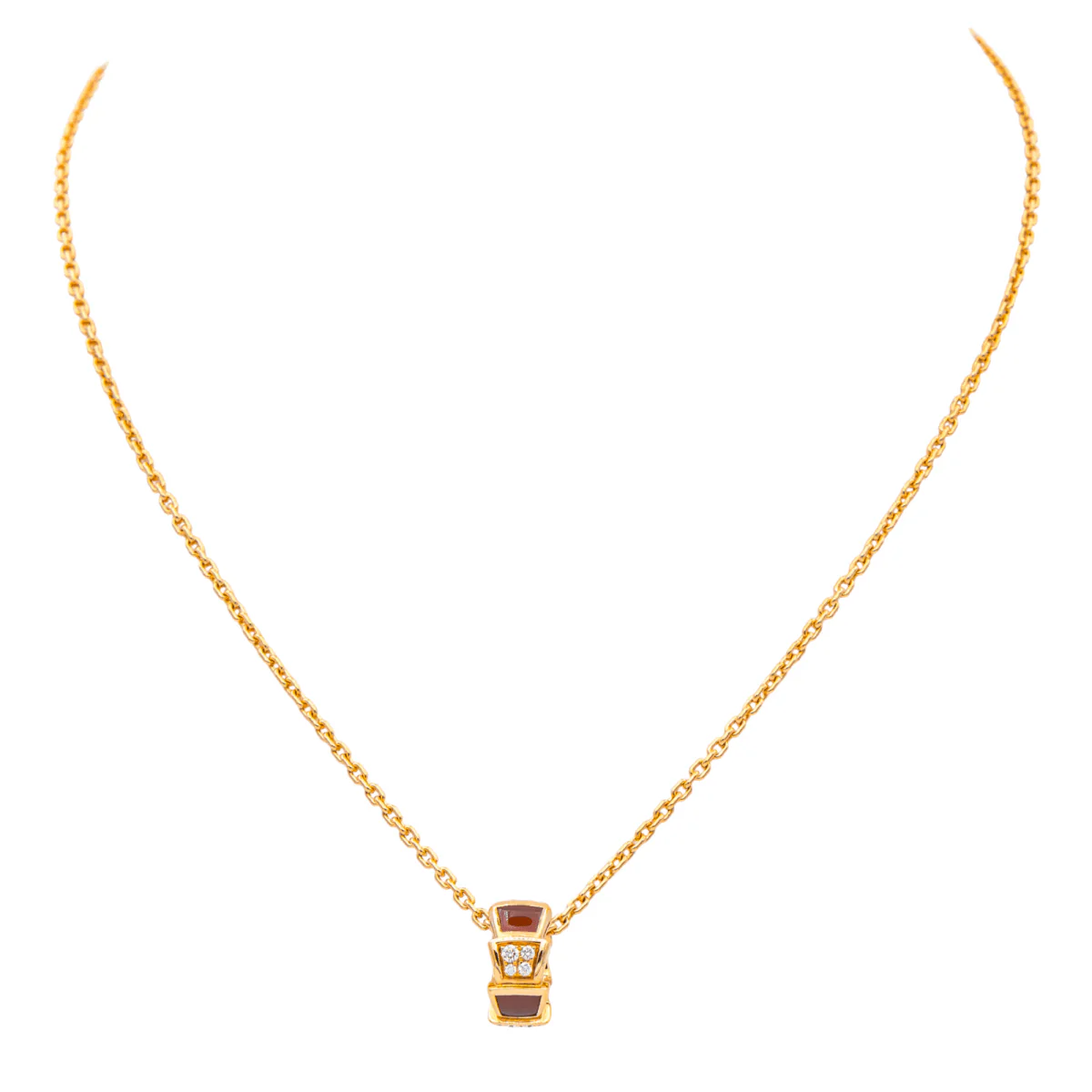 BULGARI "Viper" Necklace in rose gold, carnelian, and diamonds