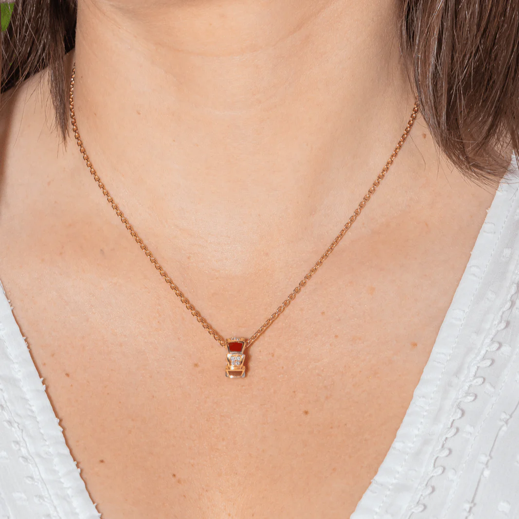 BULGARI "Viper" Necklace in rose gold, carnelian, and diamonds - Image 2