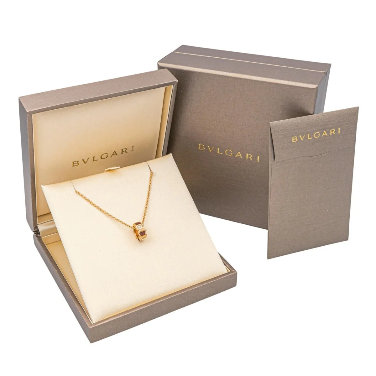 BULGARI "Viper" Necklace in rose gold, carnelian, and diamonds - Image 9