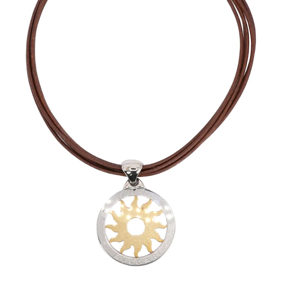BVLGARI Necklace Tondo Sun gold steel Large Model