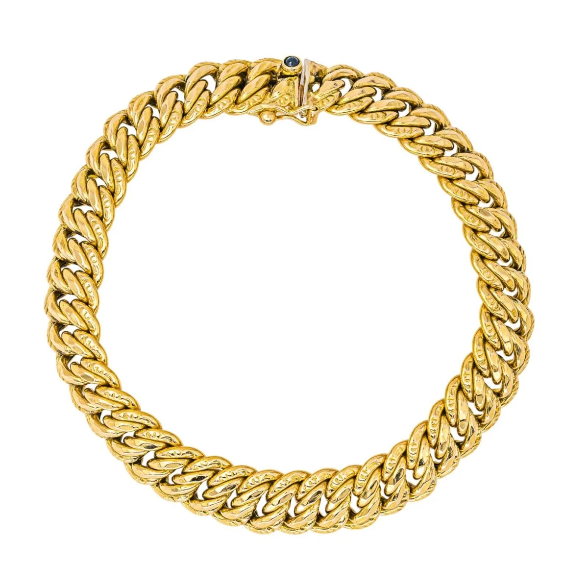 CAPLAIN SAINT ANDRÉ Mesh Bracelet in yellow gold and sapphire - Image 4
