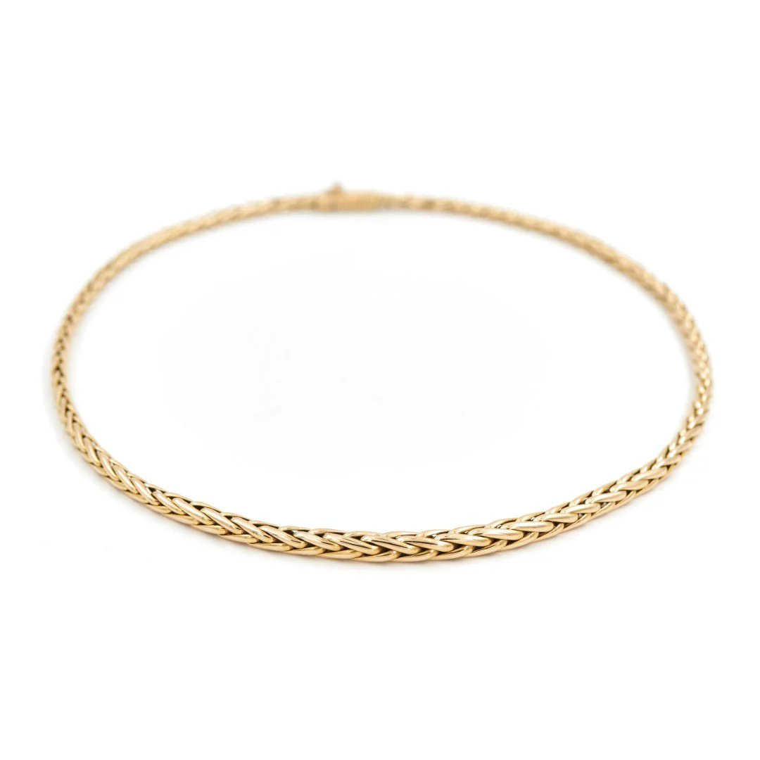 CAPLAIN SAINT ANDRÉ palm tree mesh necklace, yellow gold and sapphire - Image 3