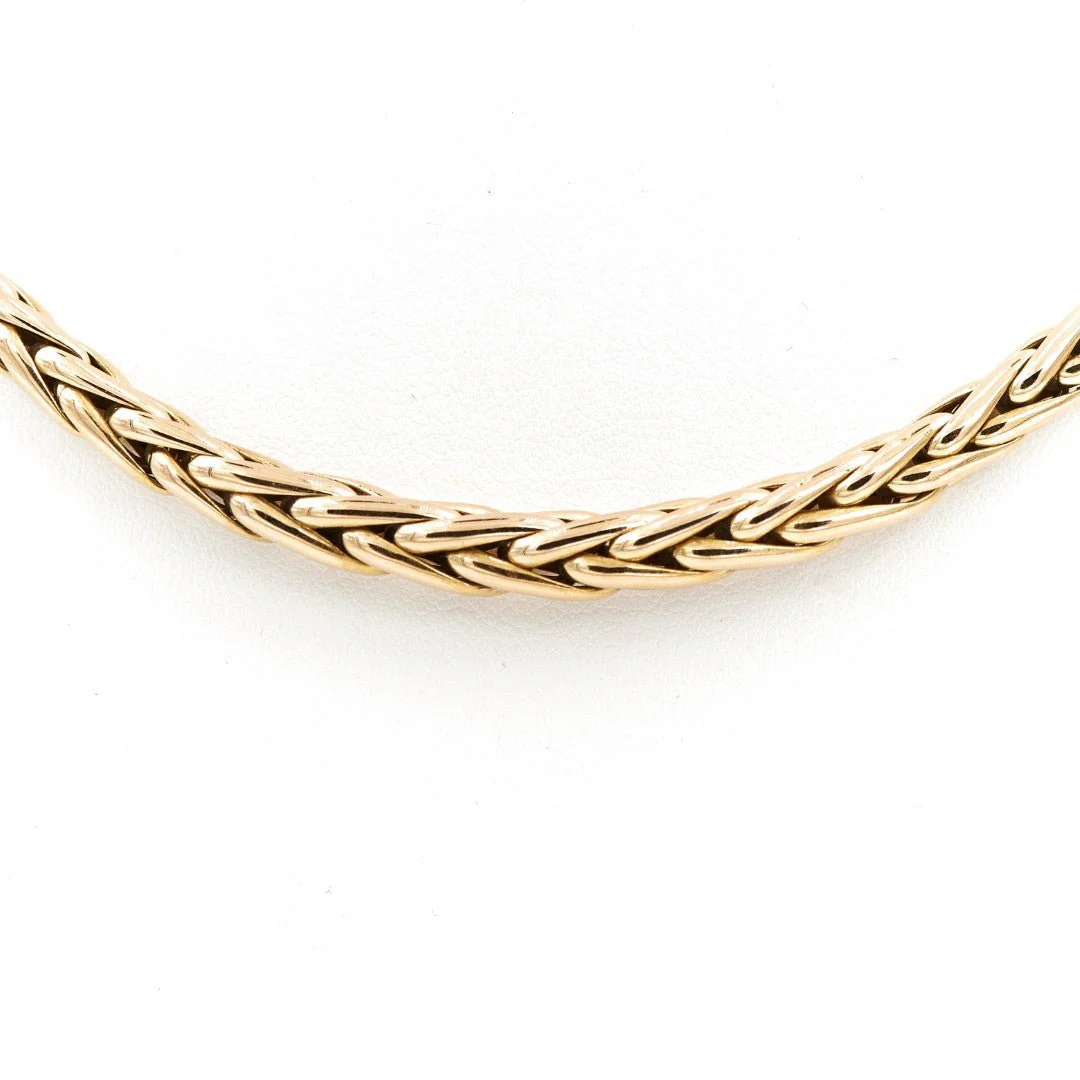 CAPLAIN SAINT ANDRÉ palm tree mesh necklace, yellow gold and sapphire - Image 5