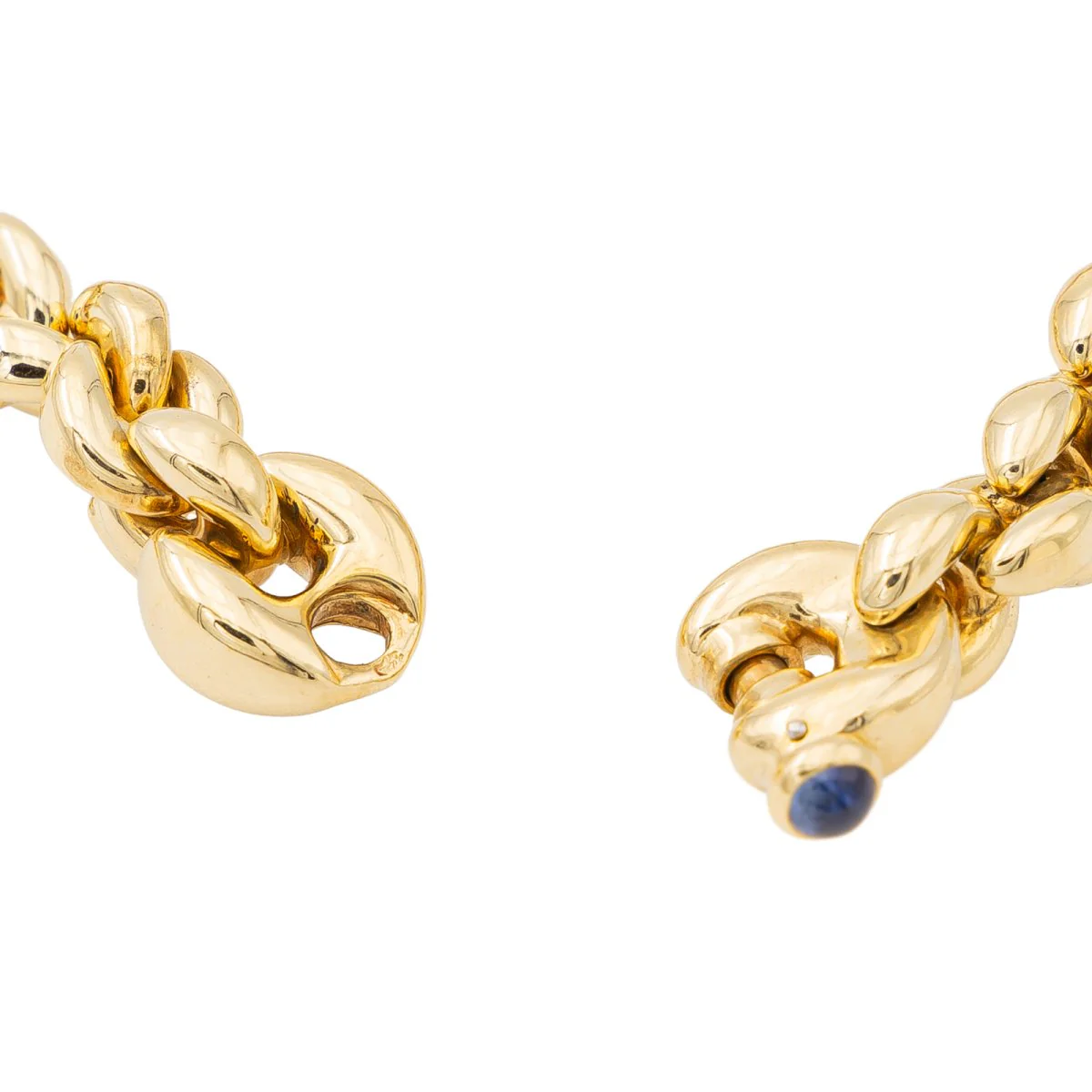 CAPLAIN SAINT-ANDRÉ soft mesh necklace in yellow gold and sapphire - Image 3