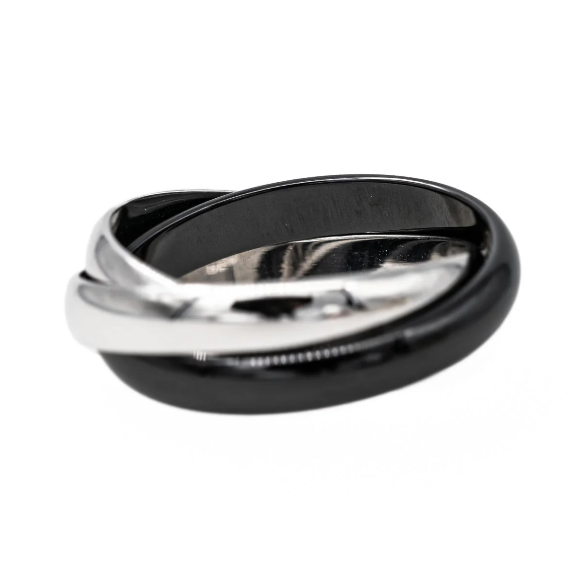 CARTIER "Trinity" ring in white gold and black ceramic - Image 6