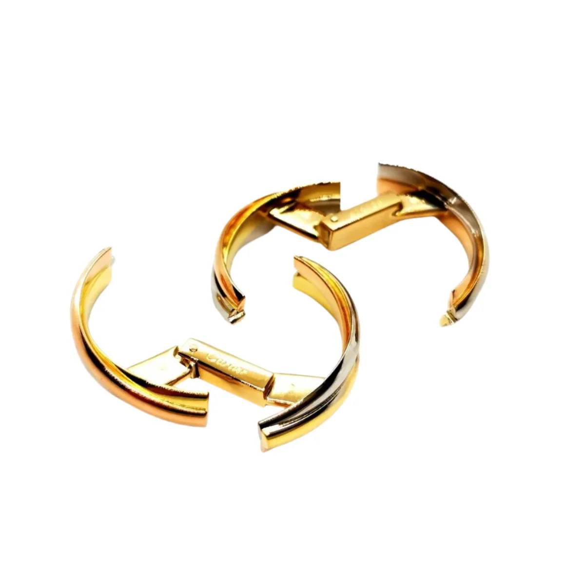 CARTIER "Trinity" cufflinks in yellow gold, white gold and pink gold - Image 6