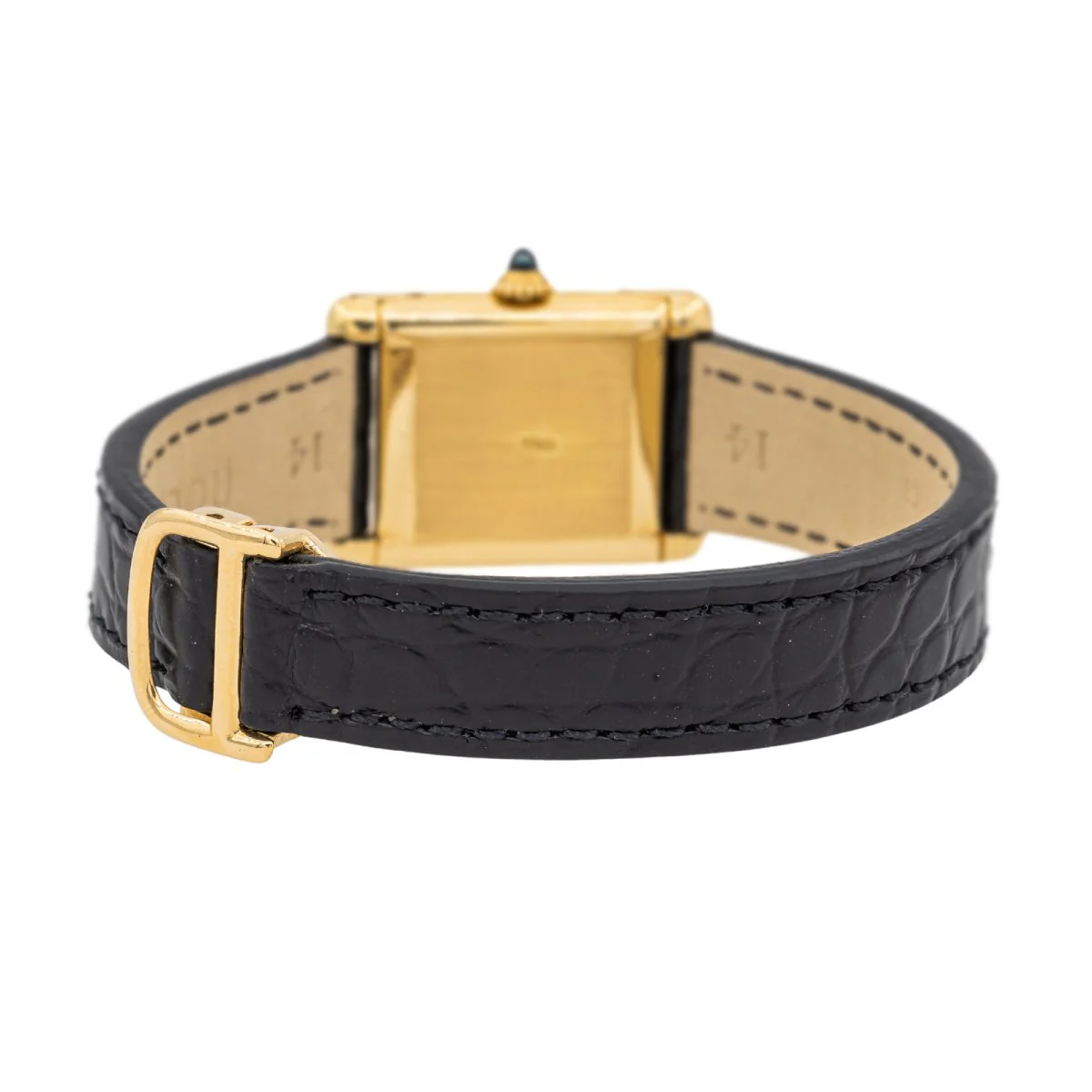 CARTIER "Tank Louis Cartier PM" watch in yellow gold and leather - Image 5