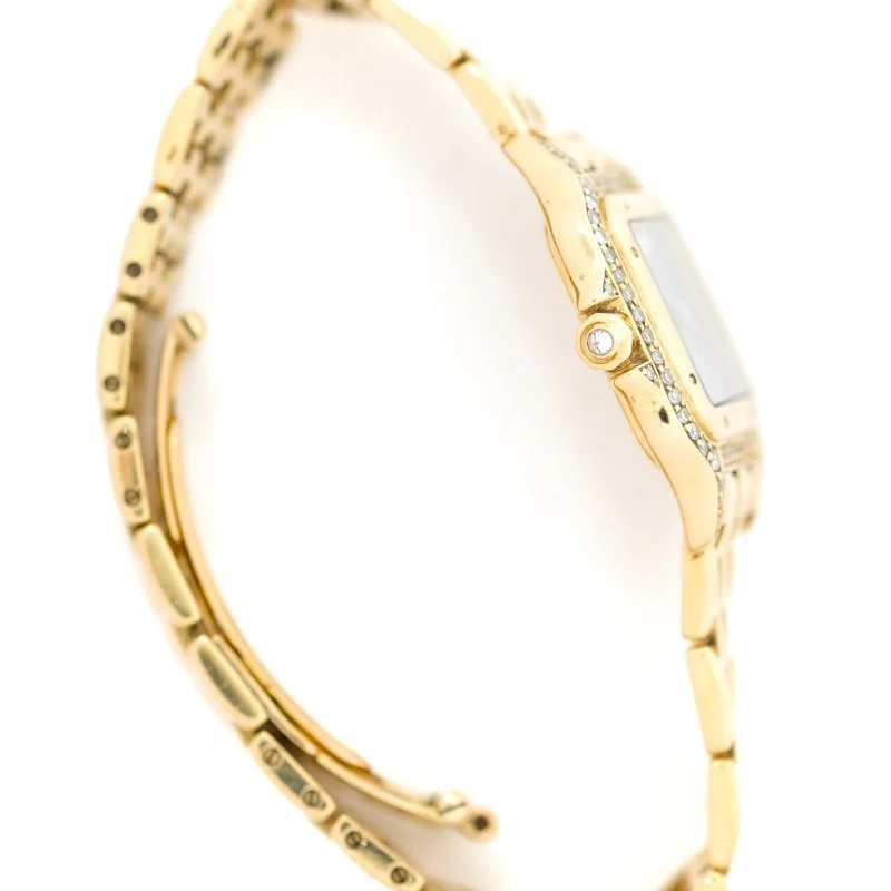 CARTIER “Panthère Sunrise” PM watch in yellow gold, mother-of-pearl, and diamonds - Image 4