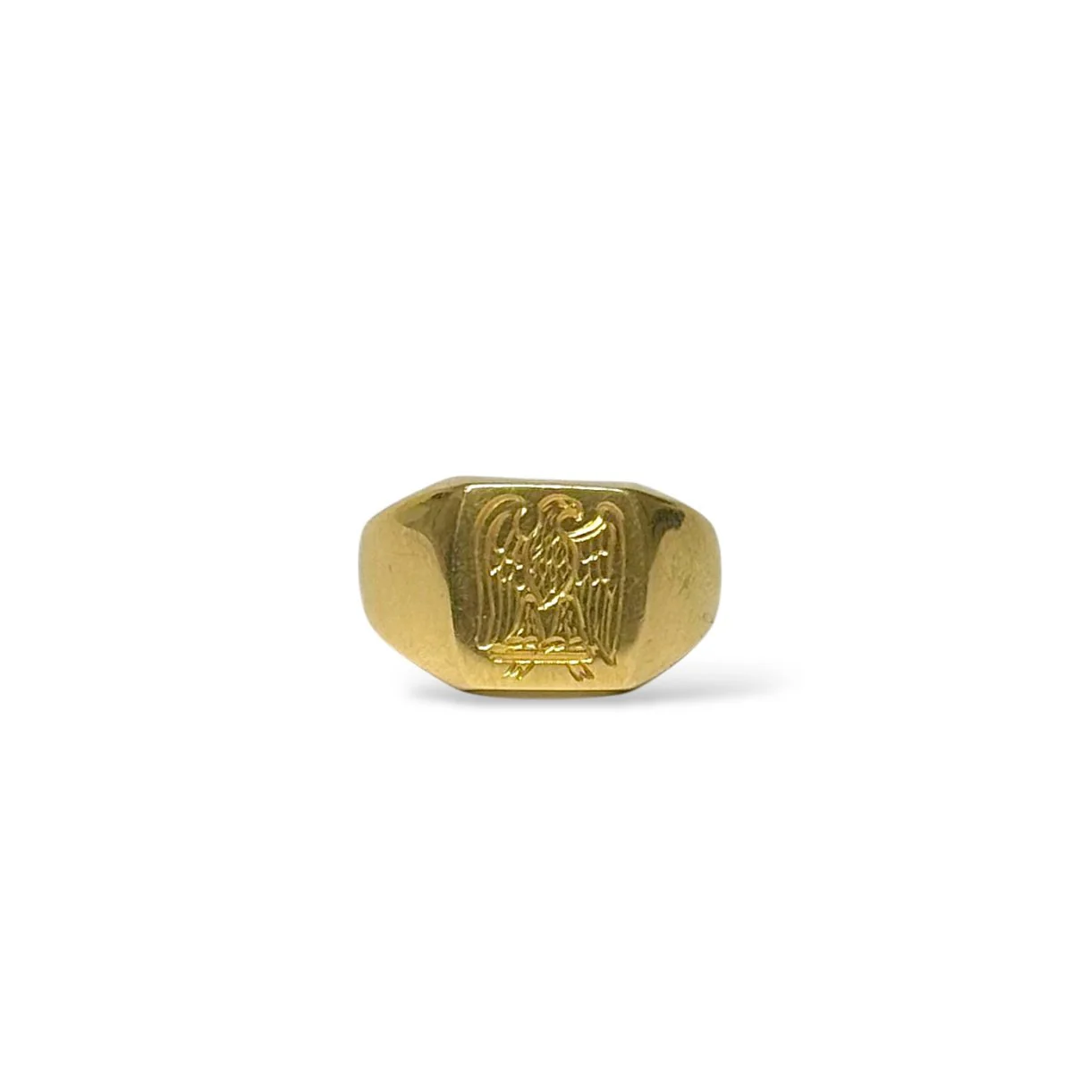 Ring Eagle" signet ring in yellow gold