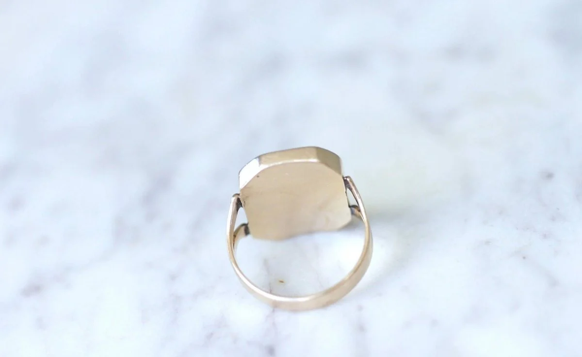 Rose gold and malachite signet ring - Image 9