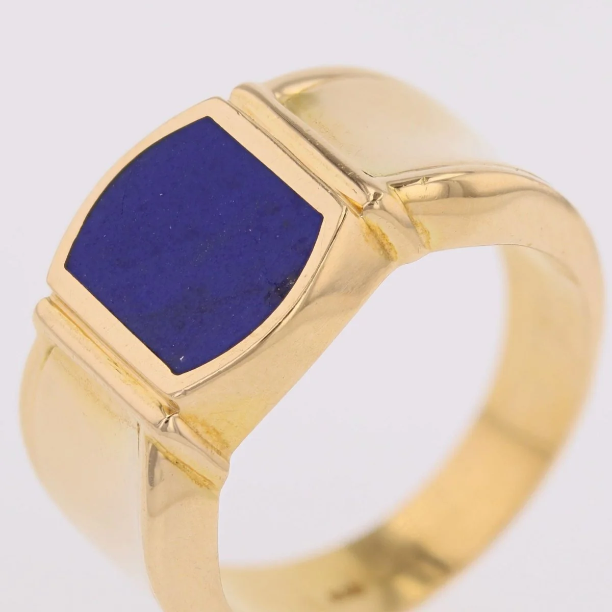 Ring signet ring in yellow gold and lapis lazuli - Image 10