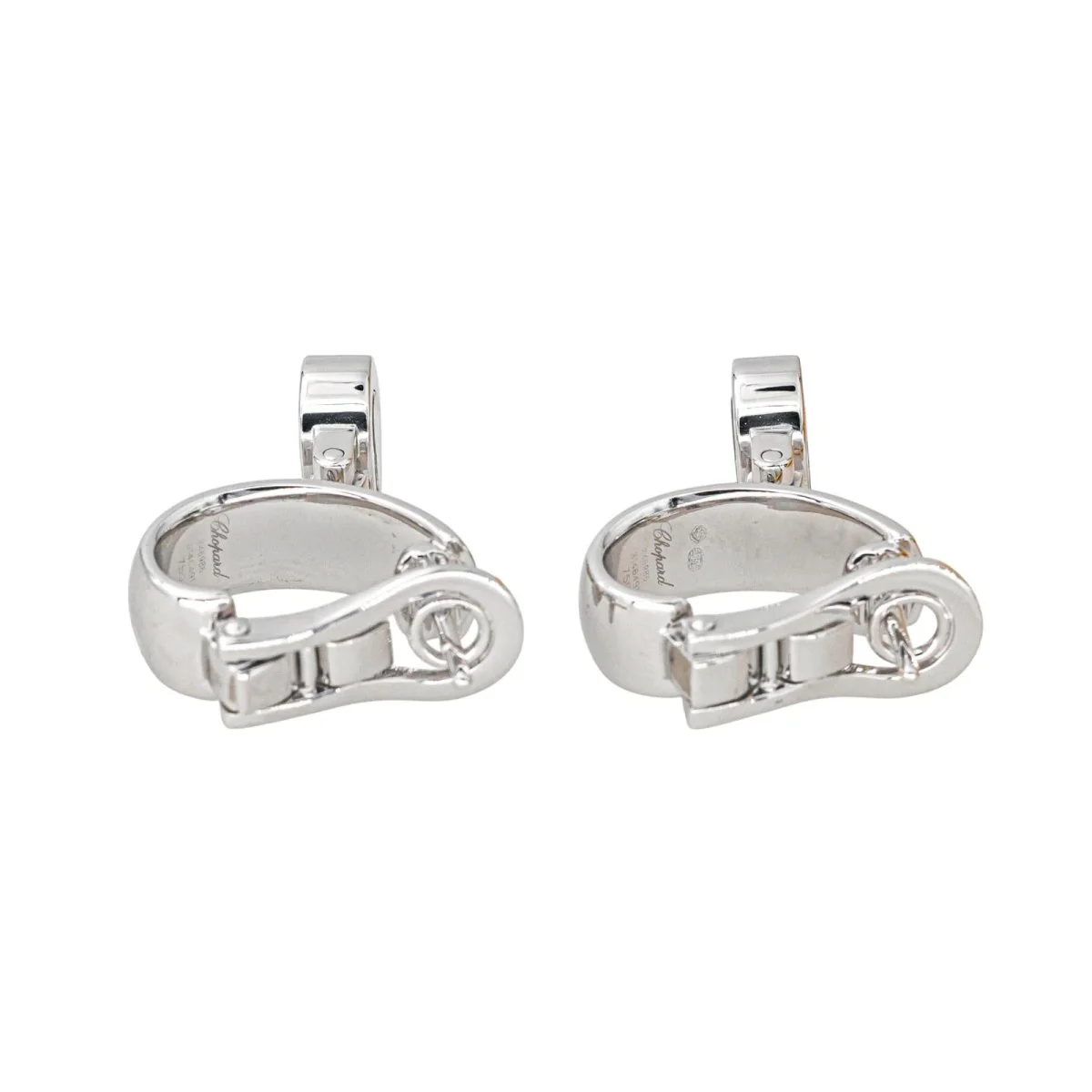 Chopard "Happy Diamonds" sleeper earrings in white gold and diamonds - Image 3