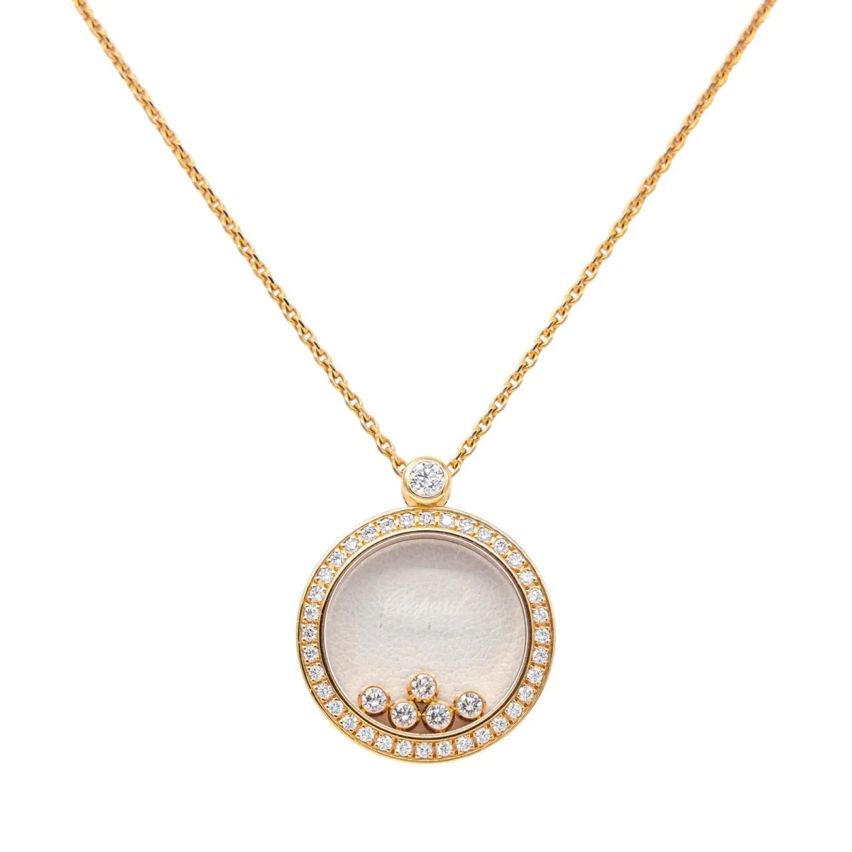 Necklace CHOPARD "Happy Diamonds Icons" pendant in rose gold, sapphire and diamonds - Image 3