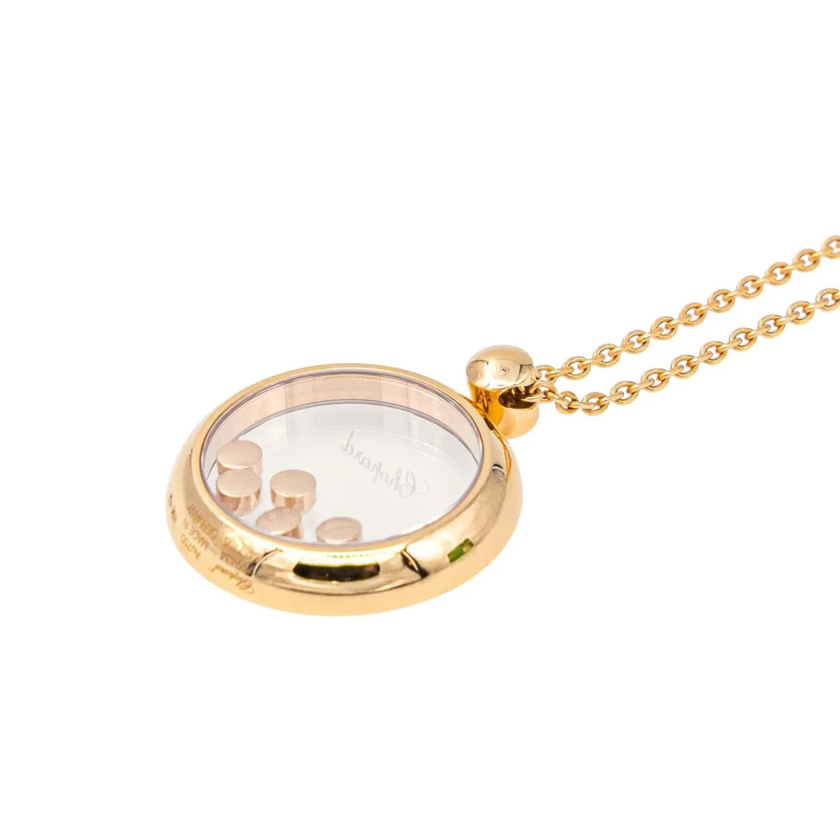 Necklace CHOPARD "Happy Diamonds Icons" pendant in rose gold, sapphire and diamonds - Image 4