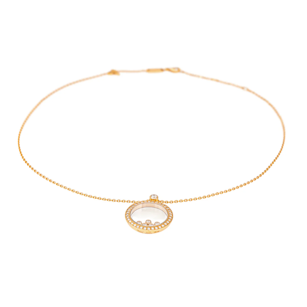 Necklace CHOPARD "Happy Diamonds Icons" pendant in rose gold, sapphire and diamonds - Image 6