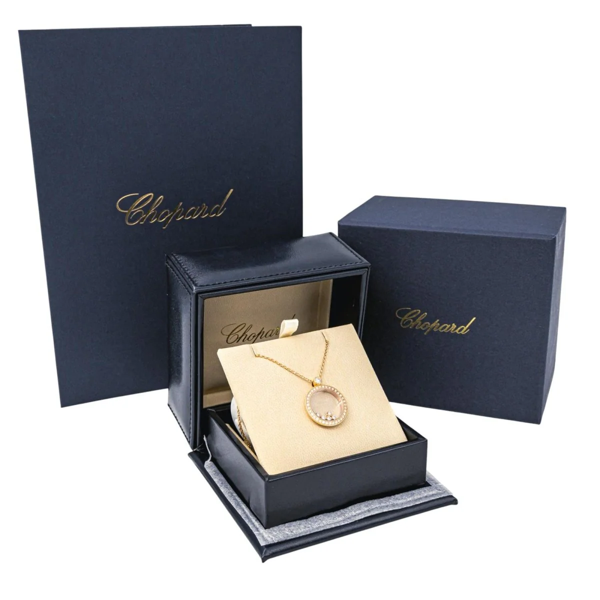 Necklace CHOPARD "Happy Diamonds Icons" pendant in rose gold, sapphire and diamonds - Image 9