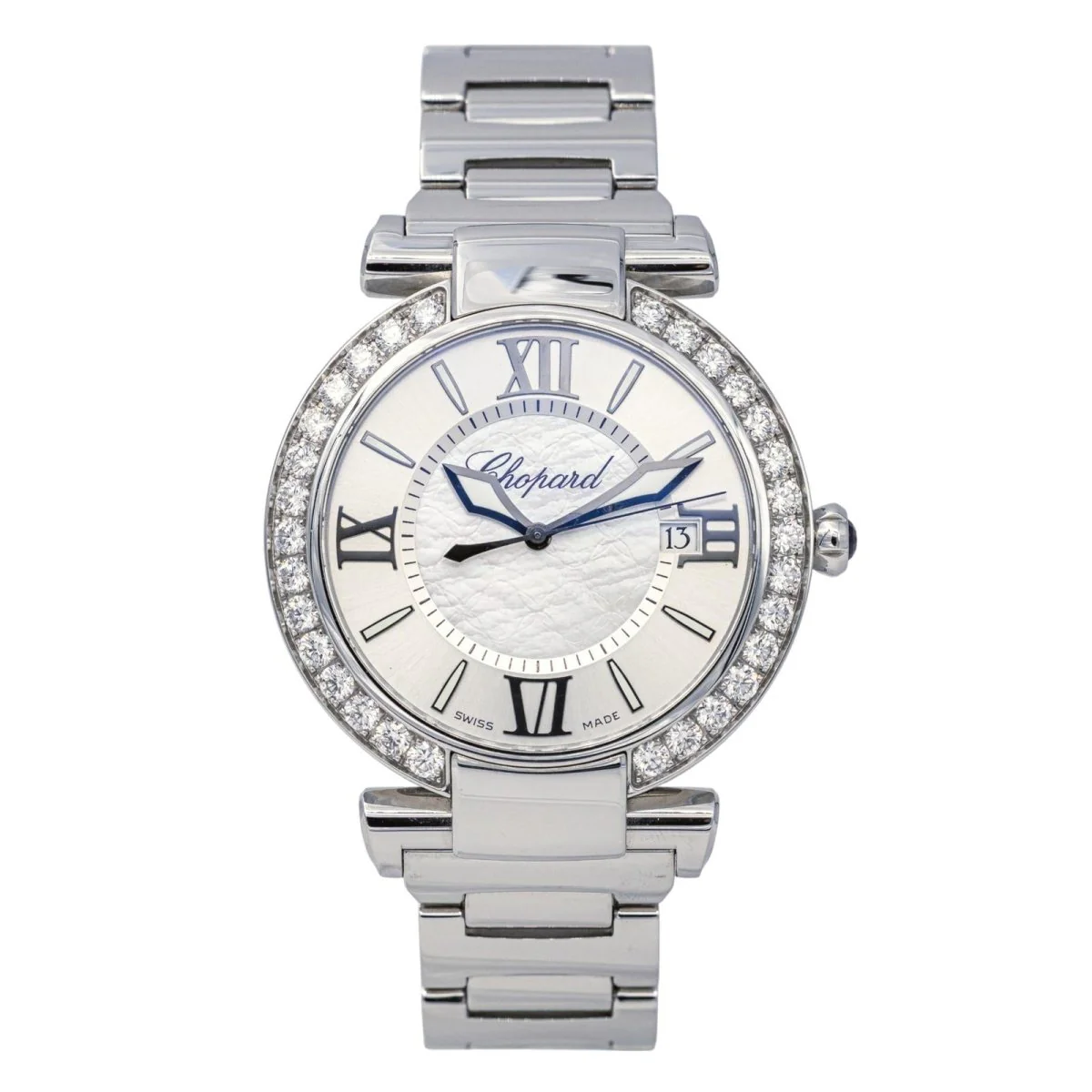 CHOPARD "Impériale" watch in steel, Mother-of-pearl, amethyst, Sapphire and Diamonds