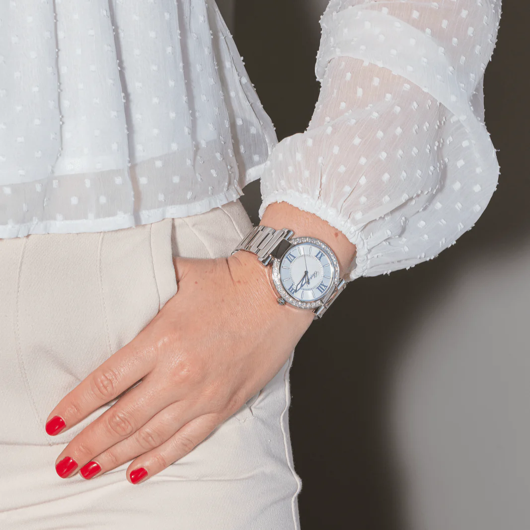 CHOPARD "Impériale" watch in steel, Mother-of-pearl, amethyst, Sapphire and Diamonds - Image 2