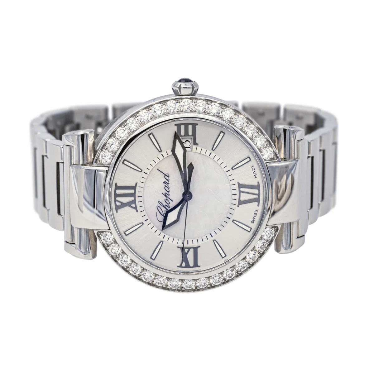 CHOPARD "Impériale" watch in steel, Mother-of-pearl, amethyst, Sapphire and Diamonds - Image 3