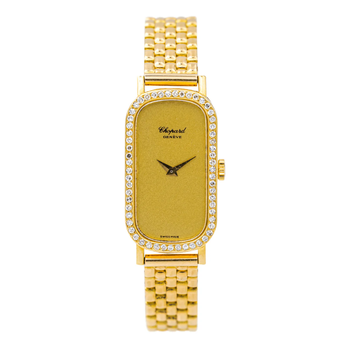 CHOPARD "Classic" watch in yellow gold, sapphire and diamonds