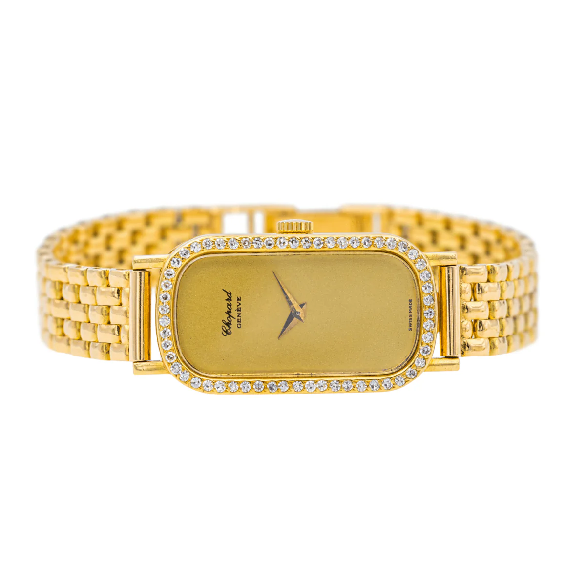 CHOPARD "Classic" watch in yellow gold, sapphire and diamonds - Image 4