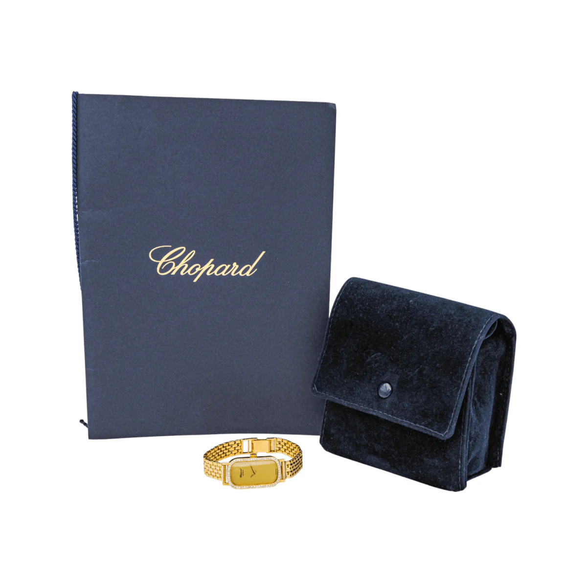 CHOPARD "Classic" watch in yellow gold, sapphire and diamonds - Image 8