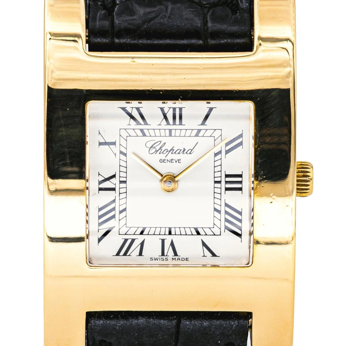 CHOPARD "Your Hour" watch in yellow gold, leather and quartz - Image 3