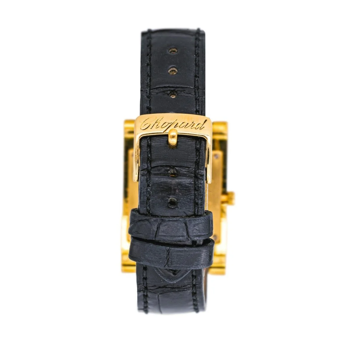 CHOPARD "Your Hour" watch in yellow gold, leather and quartz - Image 4
