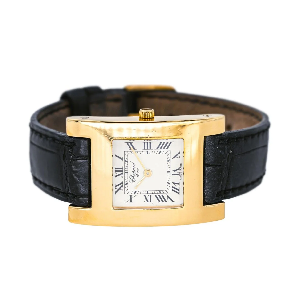 CHOPARD "Your Hour" watch in yellow gold, leather and quartz - Image 5
