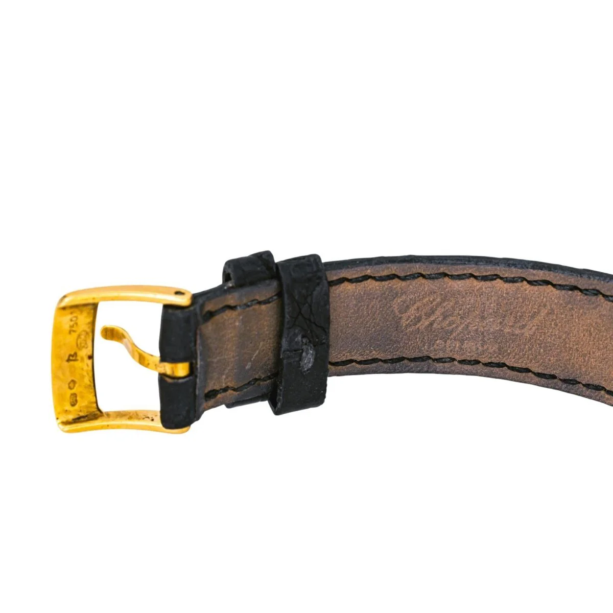 CHOPARD "Your Hour" watch in yellow gold, leather and quartz - Image 8