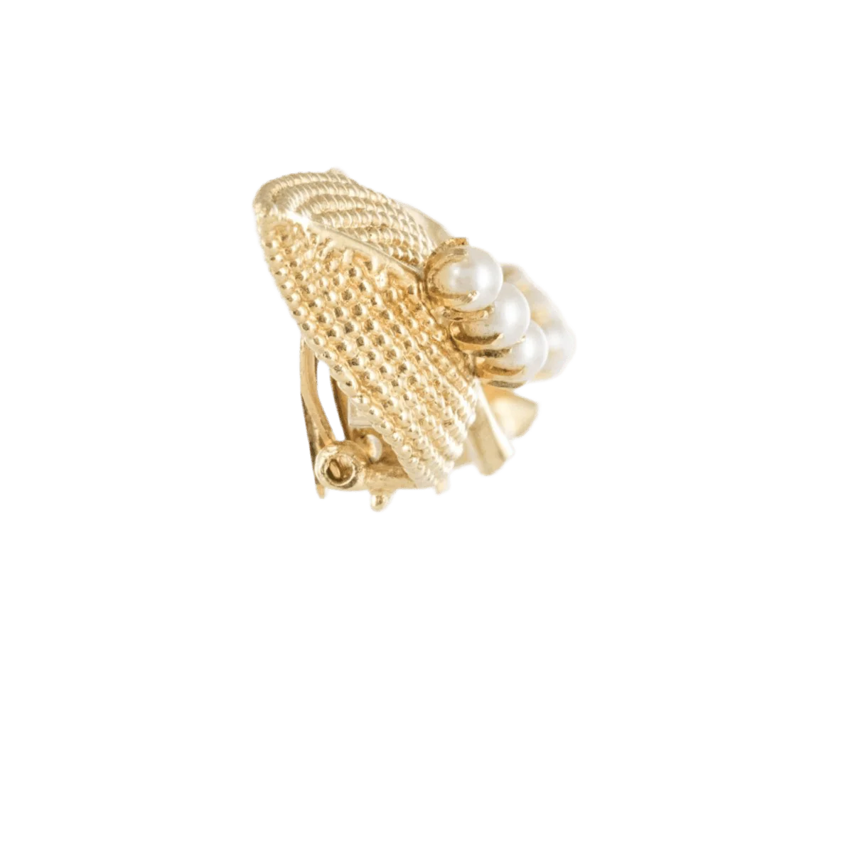Earrings Clips in yellow gold and pearls - Image 5