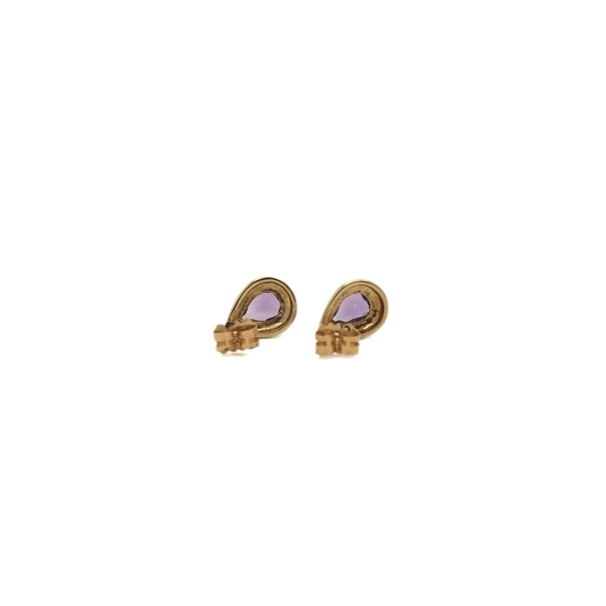 Boucles d'oreilles améthyste goutte en or jaune - Image 6