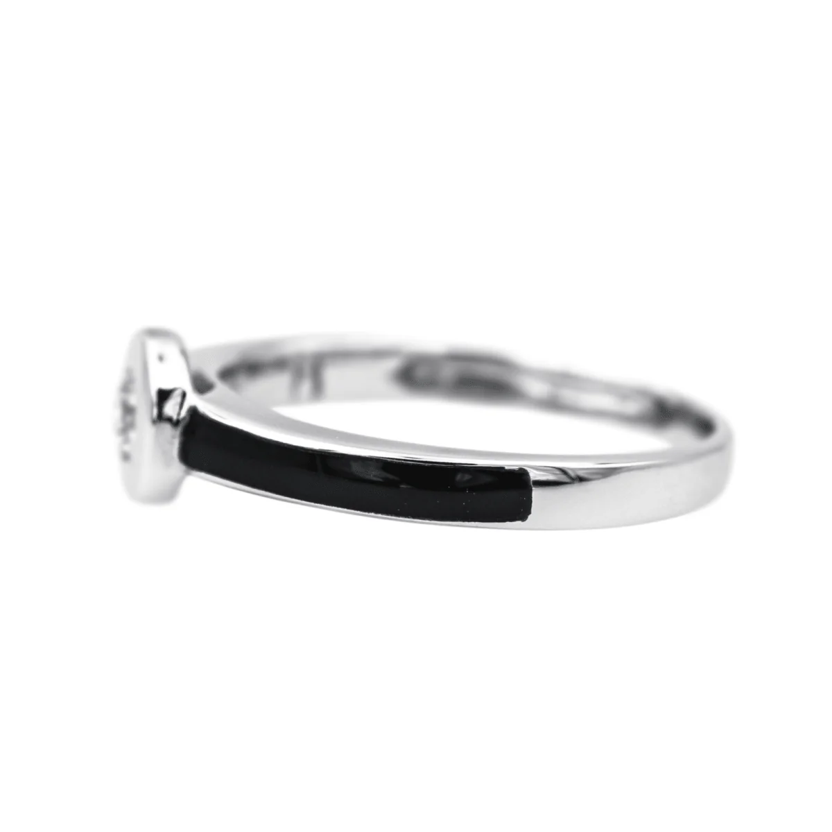 CLOZEAU Solitaire Ring in White Gold, Lacquer and Diamond - Image 4