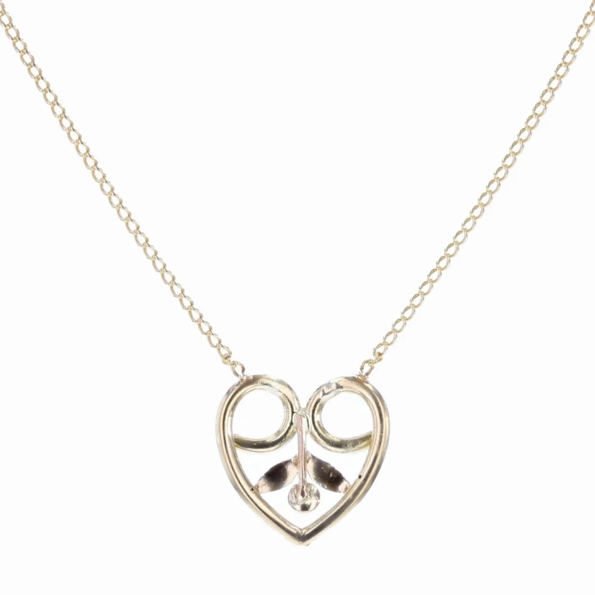 Yellow gold and pearl mesh necklace - Image 3
