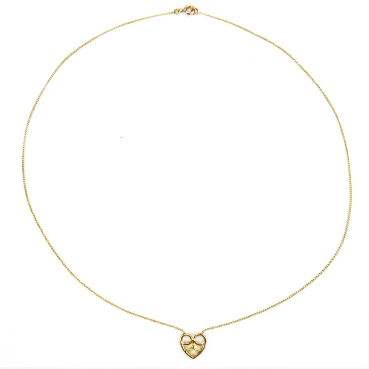 Yellow gold and pearl mesh necklace - Image 4