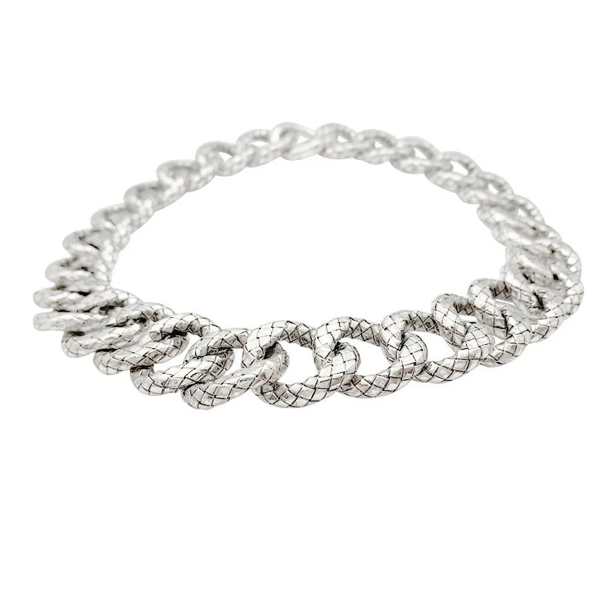 Bottega Veneta necklace, "Intrecciato", silver - Image 2