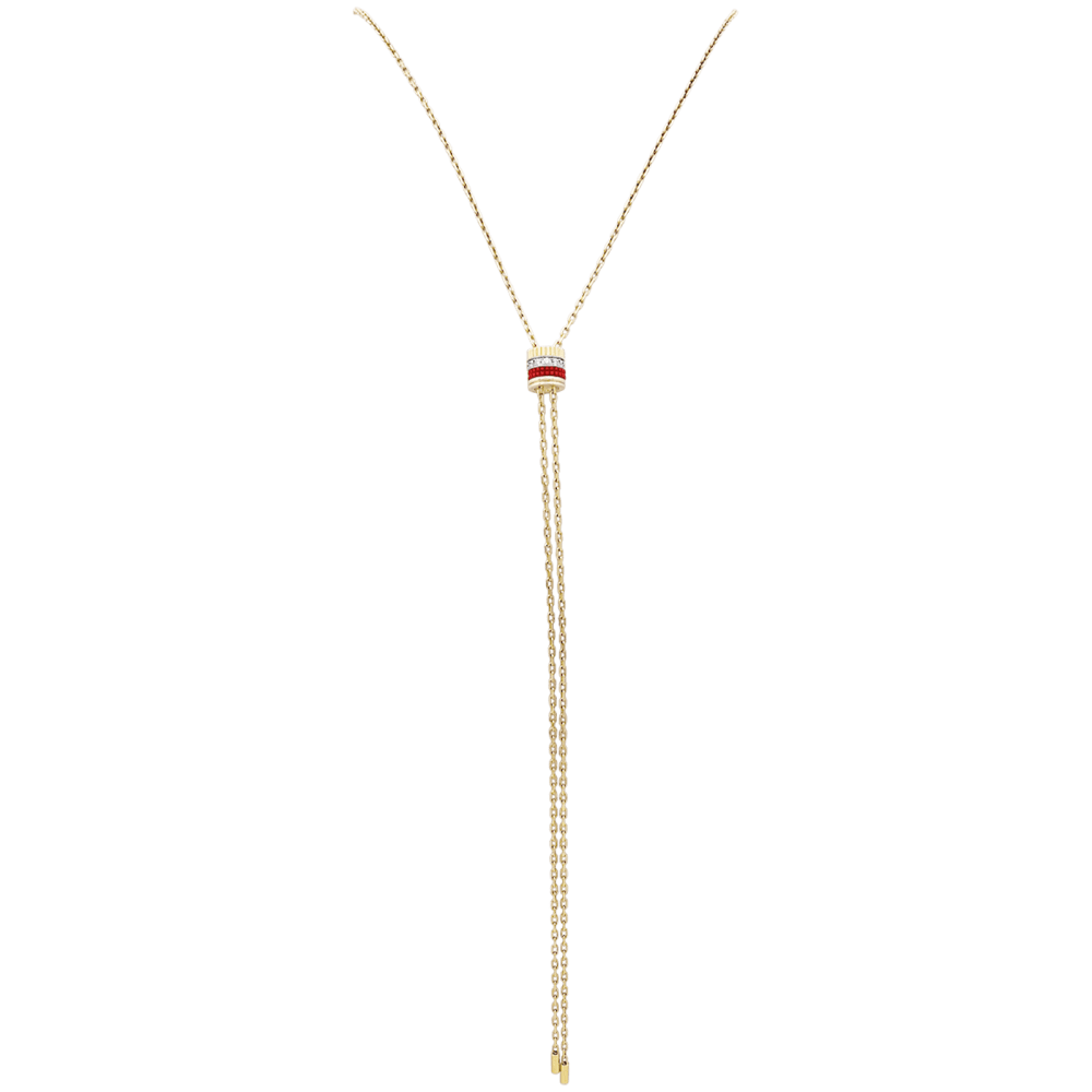 Necklace Sautoir BOUCHERON "Cravate Quatre Red Edition" in white gold, yellow gold, rose gold, ceramic and diamonds