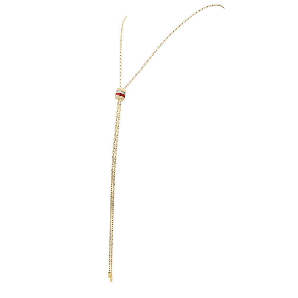 Necklace Sautoir BOUCHERON "Cravate Quatre Red Edition" in white gold, yellow gold, rose gold, ceramic and diamonds - Image 3