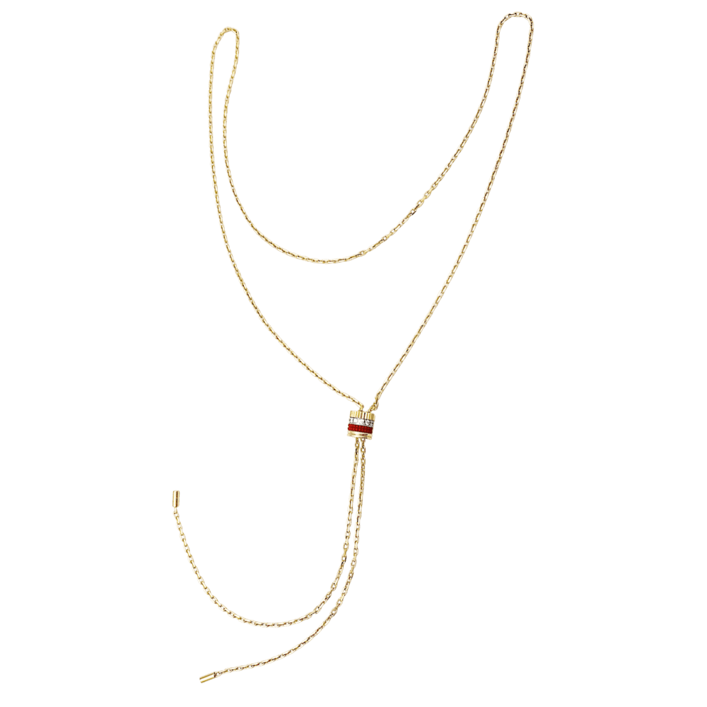 Necklace Sautoir BOUCHERON "Cravate Quatre Red Edition" in white gold, yellow gold, rose gold, ceramic and diamonds - Image 4